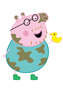 Peppa Pig Daddy With Duck Muddy Logo