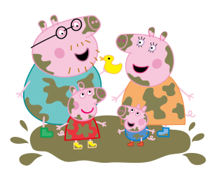 Peppa Pigs Enjoying Jumping In Muddy Logo