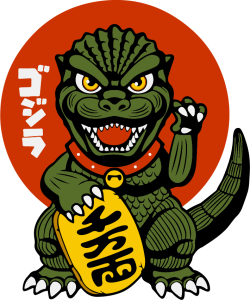 King Kong Godzilla Maneki Neko Vector