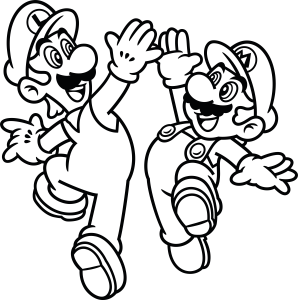 Super Mario and Luigi Outline Vector 3