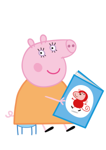 Peppa Pig Mummy Pig Reading Book Vector