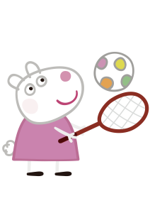 Peppa Pig Suzy Sheep playing Vector