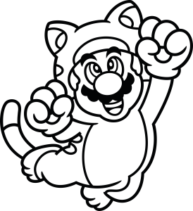 Super Mario Cat Outline Vector