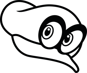 Super Mario Cappy Outline Vector 2