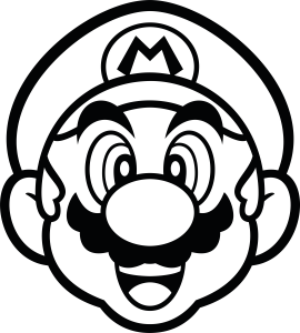 Super Mario Face Outline Vector