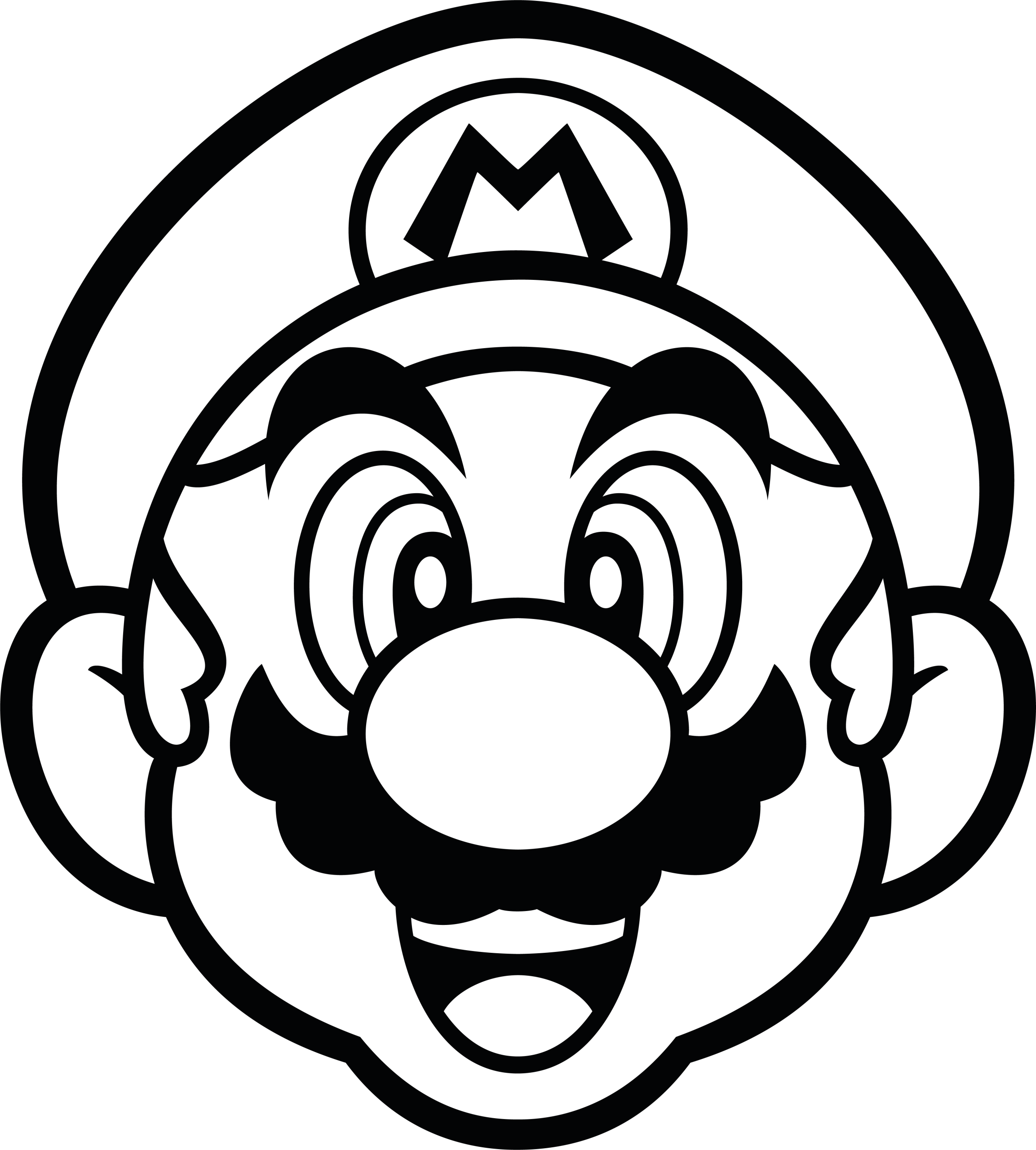 Super Mario Face Outline Vector Super Mario Face Outline Vector