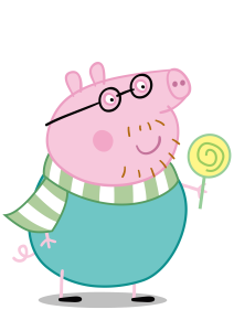 Peppa Pig Daddy Pig LollyPop Vector
