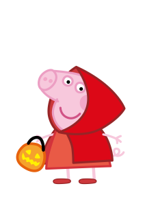 Peppa Pig Red Halloween Vector