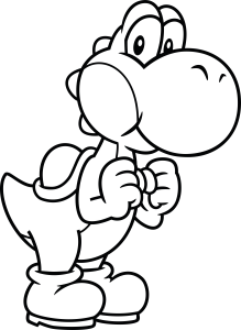 Super Mario Yoshi Outline Vector 3