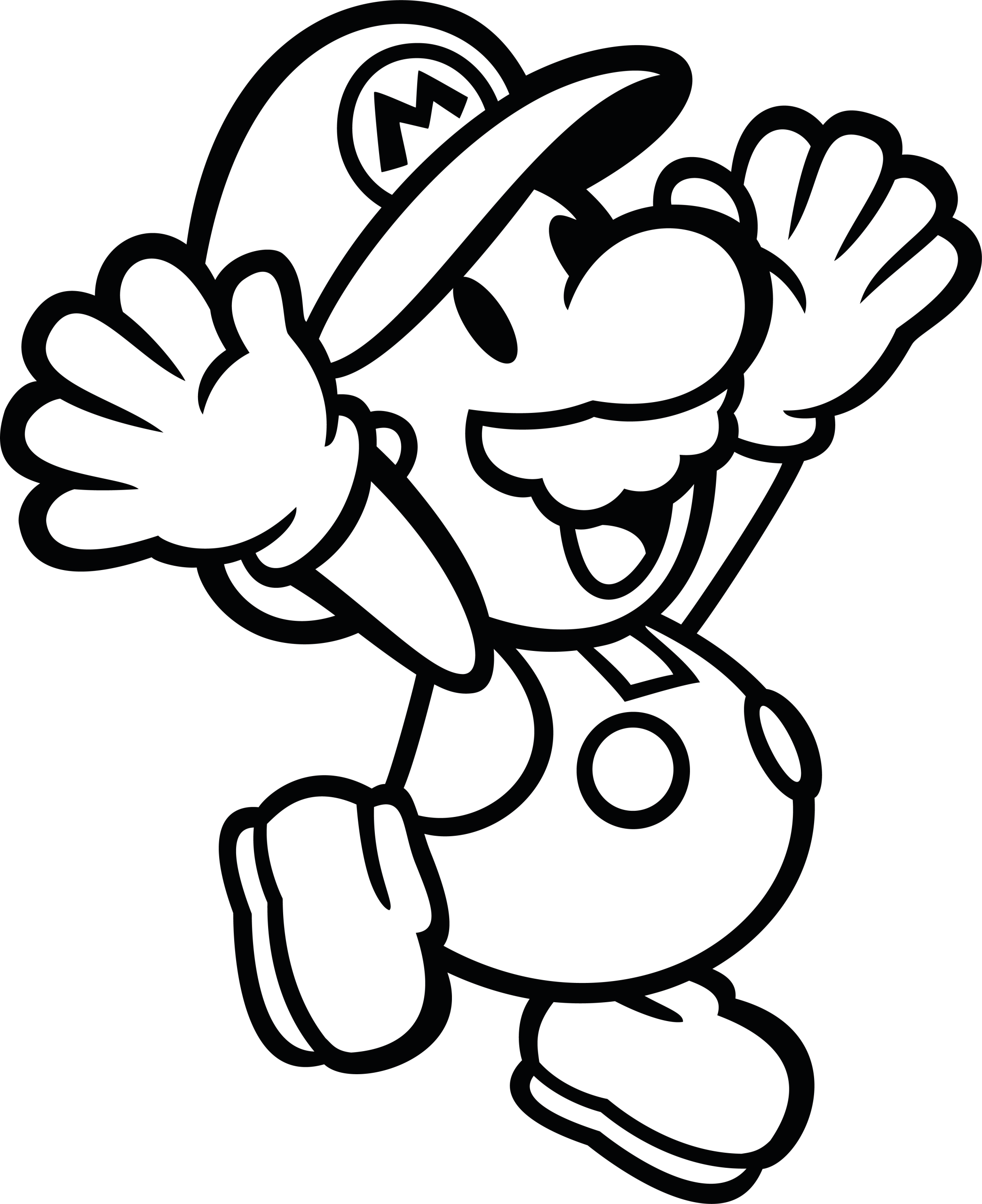 Super Mario Luigi Outline Vector 4 Super Mario Luigi Outline Vector 4