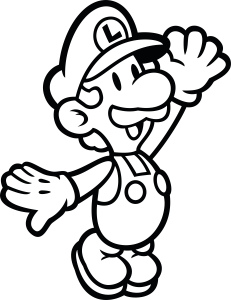 Super Mario Luigi Outline Vector 8