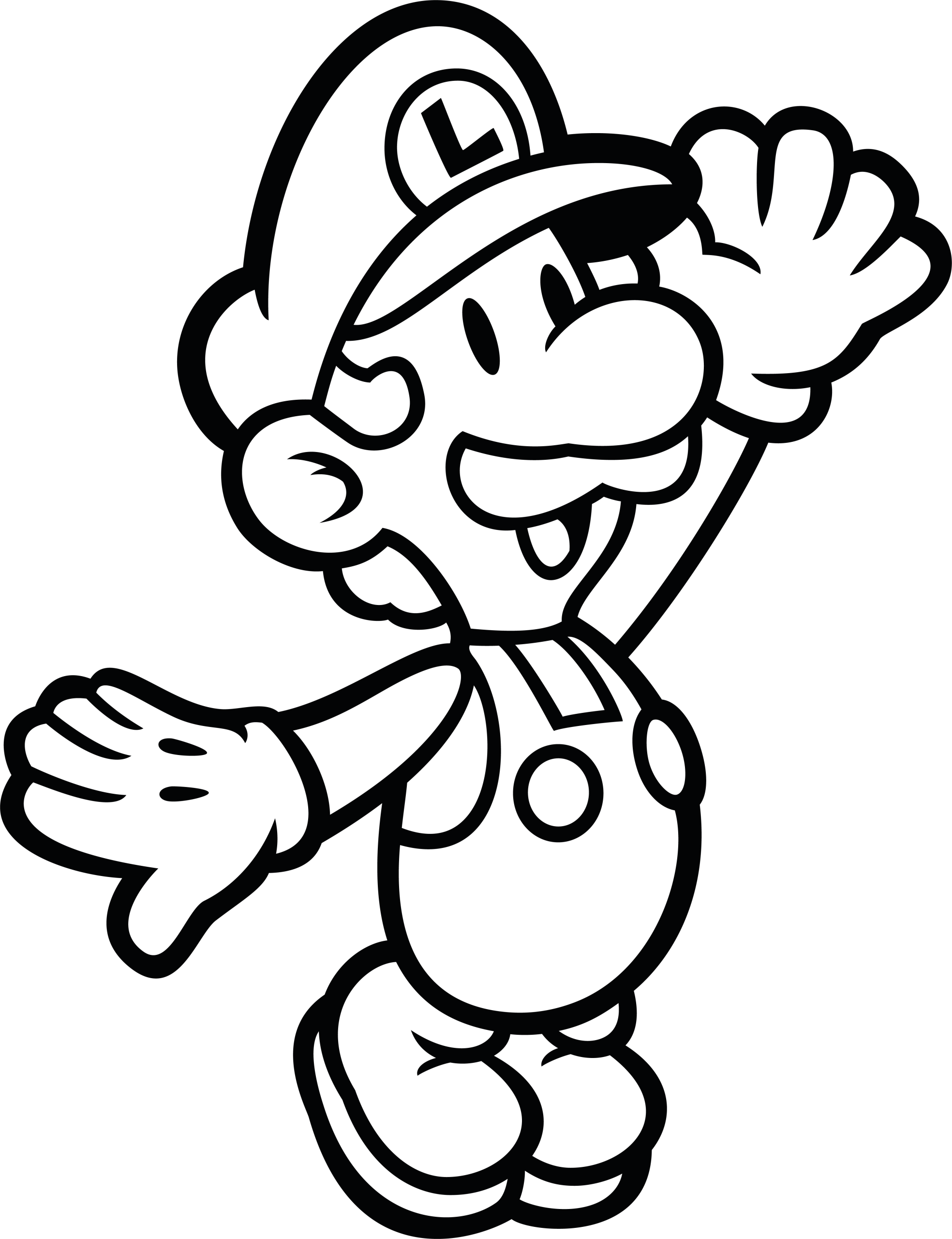 Super Mario Luigi Outline Vector 8 Super Mario Luigi Outline Vector 8