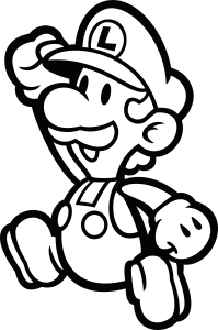 Super Mario Luigi Outline Vector 9