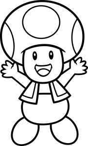 Super Mario Toad Outline Vector 2
