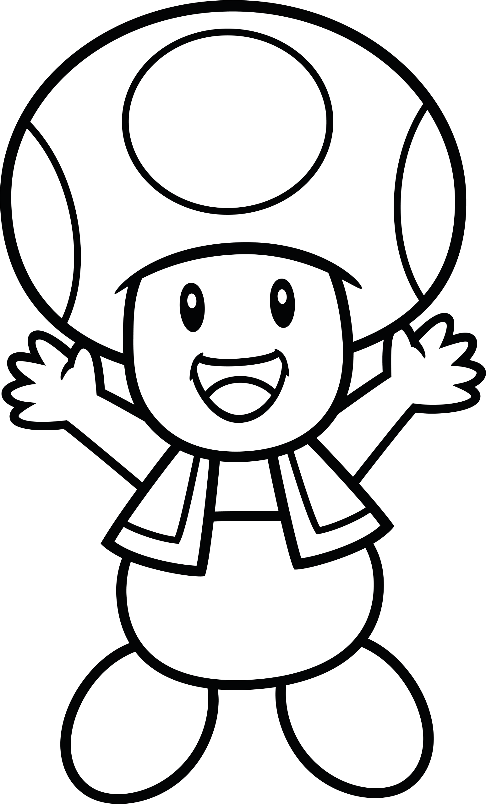 Super Mario Toad Outline Vector 2 Super Mario Toad Outline Vector 2