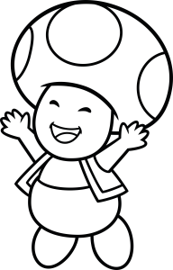 Super Mario Toad Outline Vector 3