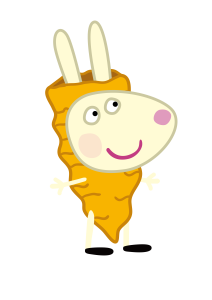 Peppa Pig Rebecca Rabbit carrot costume Vector
