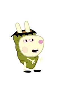 Peppa Pig Rebecca Rabbit monster carrot Vector