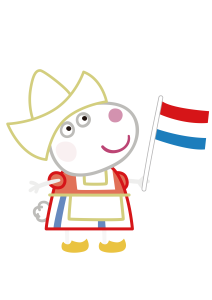 Peppa Pig Suzy Sheep Flag of Netherland Vector
