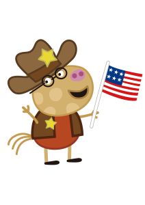 Peppa Pig Pedro Pony American Flag Vector