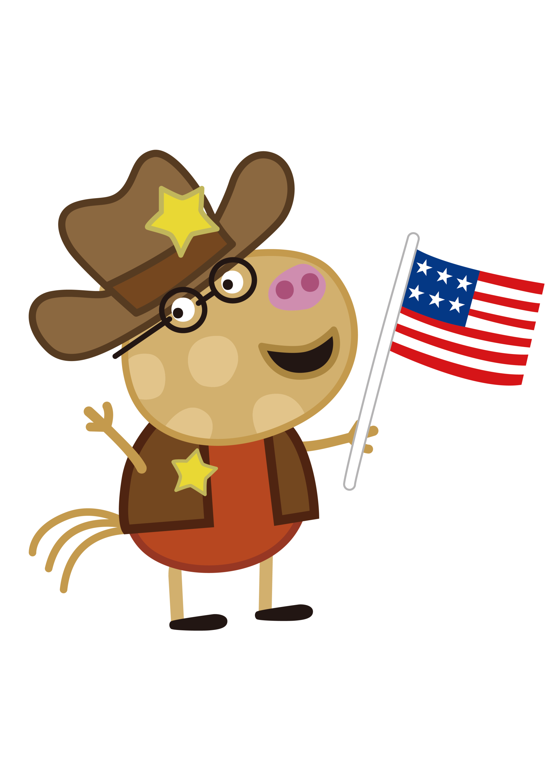 Peppa Pig Pedro Pony American Flag Vector Peppa Pig Pedro Pony American Flag Vector