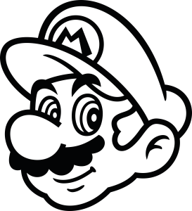 Super Mario Face Outline Vector