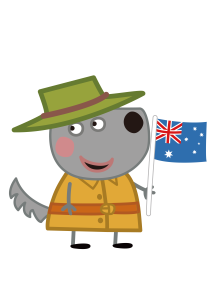 Peppa Pig Wendy Wolf Australian Flag Vector