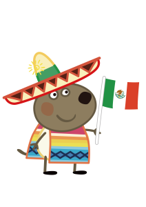 Peppa Pig Danny Dog Mexican Flag Vector