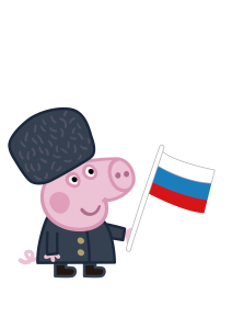George Pig Flag of Russia Vector