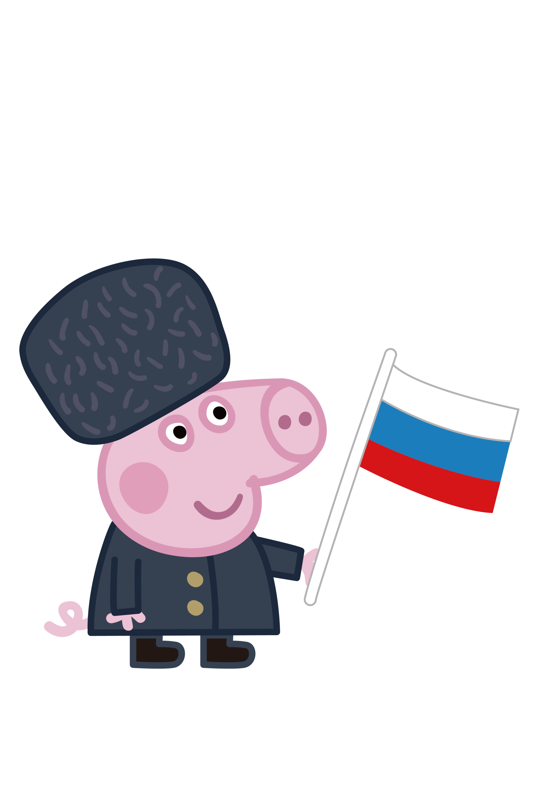 George Pig Flag of Russia Vector George Pig Flag of Russia Vector