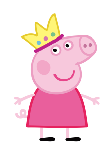 Peppa Pig wearing Crown Vector