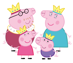 Peppa Pig Faimly Celebrating Chinese New Year Vector