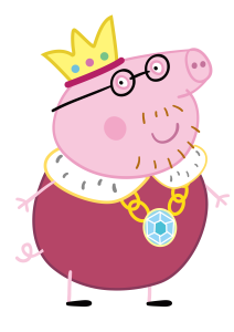 Peppa Pig Daddy Pig King's Costume Vector