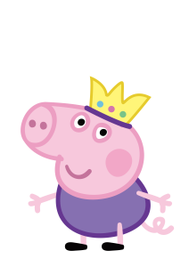 Peppa Pig Wearinf Crown Vector