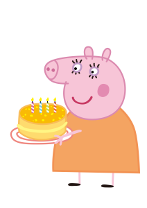 Peppa Pig Mummy Pig Birthday Cake Vector