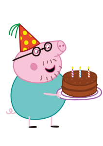 Peppa Pig Daddy Pig Birthday Cake Vector