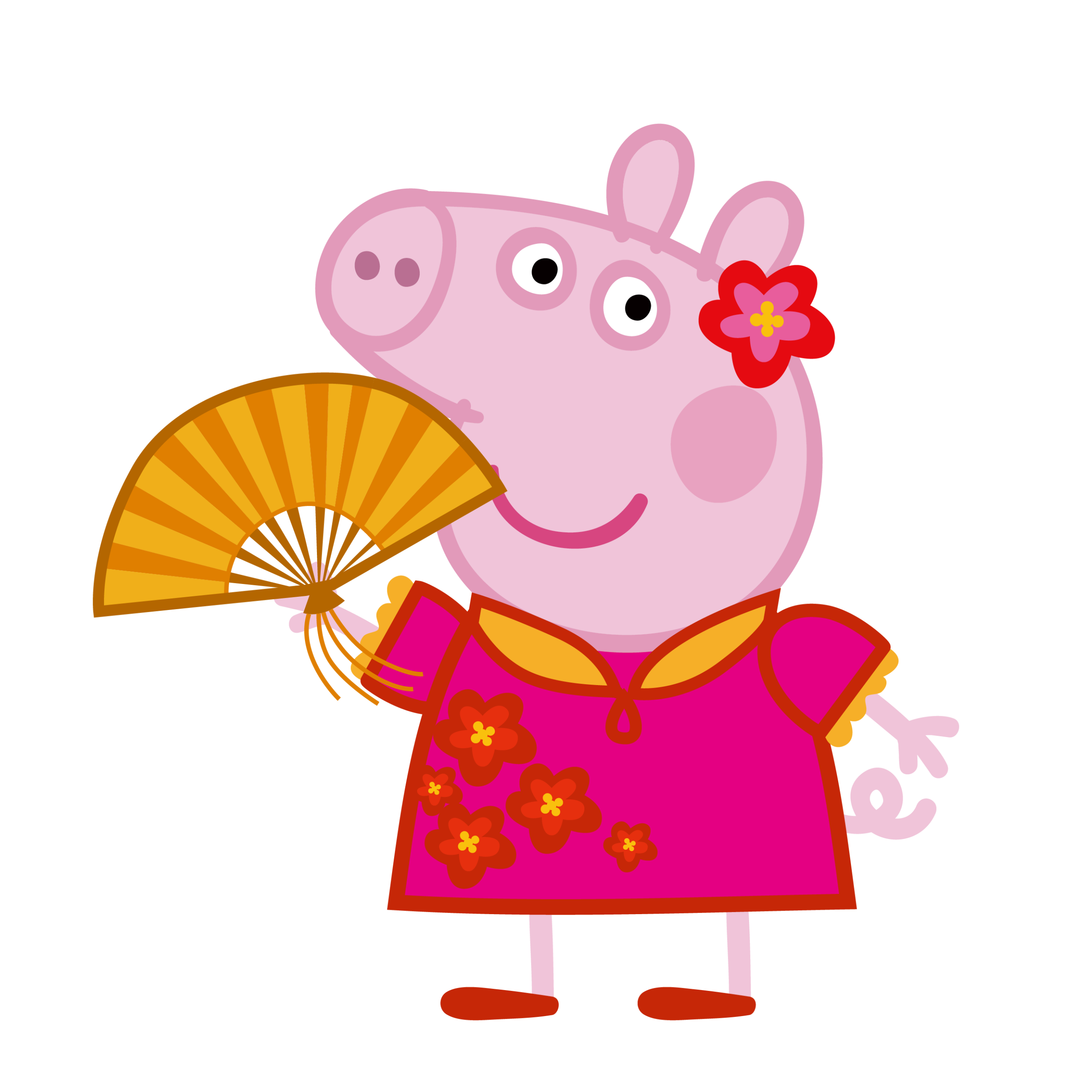 Peppa Pig Celebrating Lunar New Year Vector Peppa Pig Celebrating Lunar New Year Vector