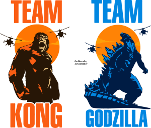 King Kong Godzilla Team Vector 2
