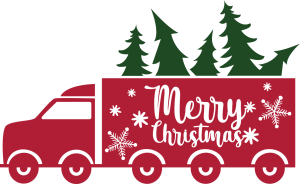 Merry Christmas Truck Vector 3