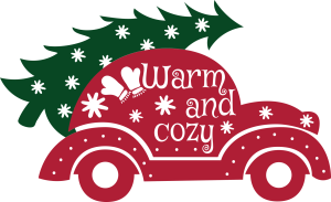 Merry Christmas Warm and Cozy Logo Vector