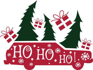Christmas Ho Ho Ho Car Vector