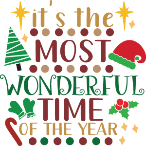 Merry Christmas Most Wonderful Logo Vector