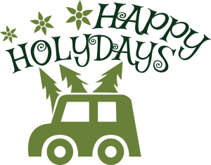 Merry Christmas Car Happy Holidays Vector