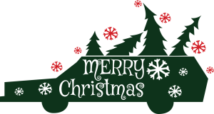Merry Christmas Car Logo Vector