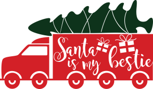 Merry Christmas Santa is my bestie Logo Vector