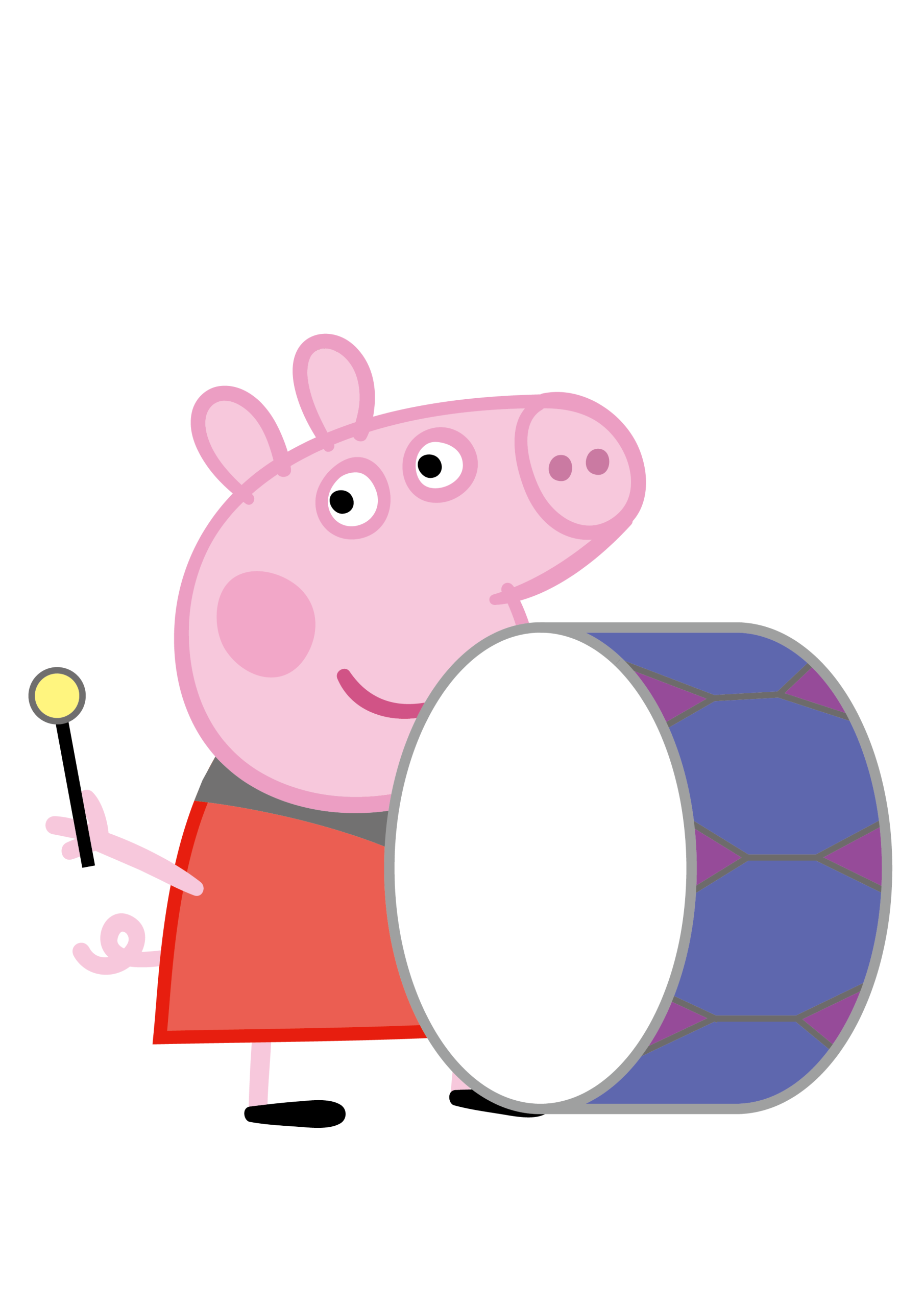 Peppa Pig playing drum Vector Peppa Pig playing drum Vector