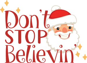 Merry Christmas Dont stop Believin Logo Vector