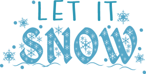 Merry Christmas Let is Snow Logo Vector