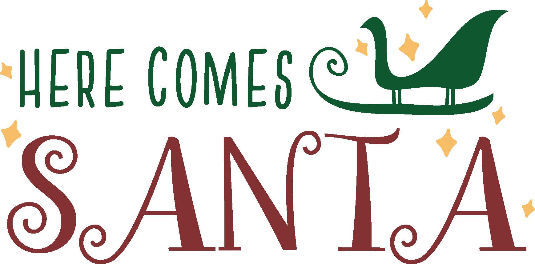 Merry Christmas Here Comes Santa Logo Vector Merry Christmas Here Comes Santa Logo Vector