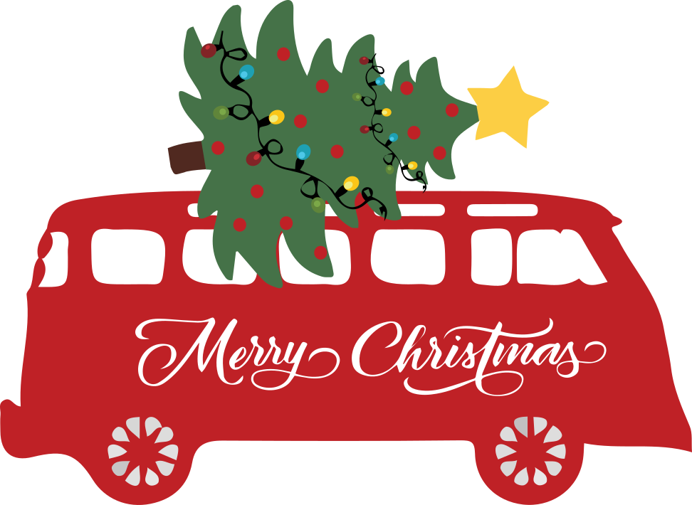 Merry Christmas Van Vector Merry Christmas Van Vector